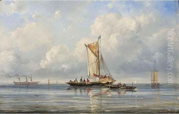 Fishing In A Calm Oil Painting by Ary Pleysier