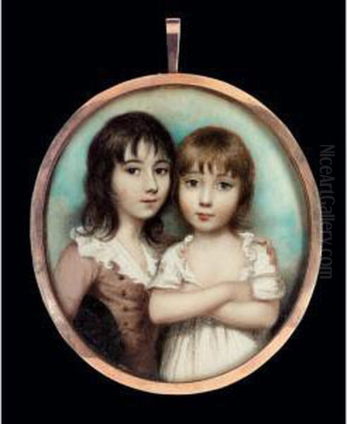 A Double Portrait Of Spencer Joshua Alwyne Oil Painting by Andrew Plimer