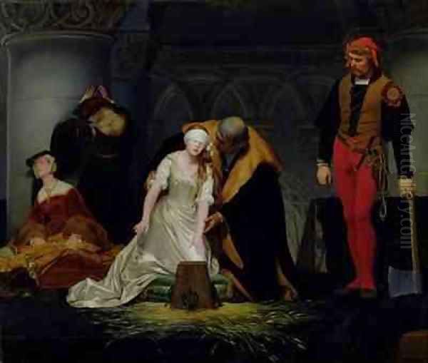 The Execution of Lady Jane Grey 4 Oil Painting by Hippolyte (Paul) Delaroche