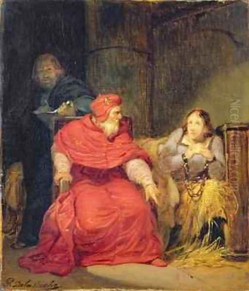 Joan of Arc in Prison 2 Oil Painting by Hippolyte (Paul) Delaroche