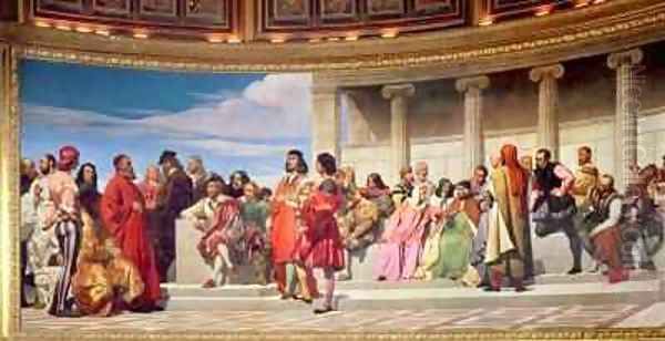 Hemicycle Artists of All Ages 2 Oil Painting by Hippolyte (Paul) Delaroche