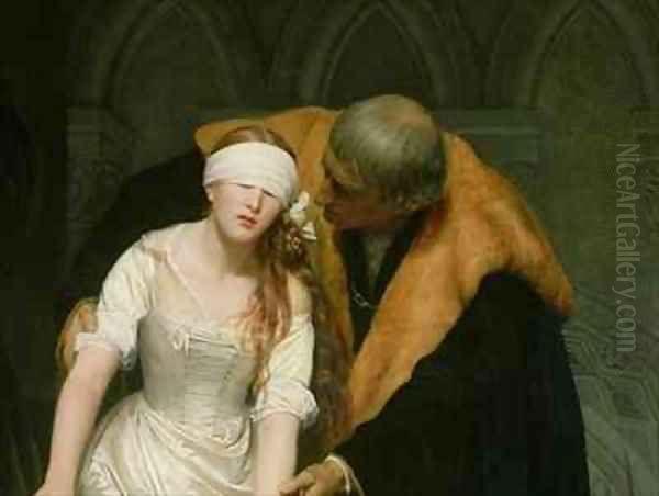 The Execution of Lady Jane Grey 3 Oil Painting by Hippolyte (Paul) Delaroche