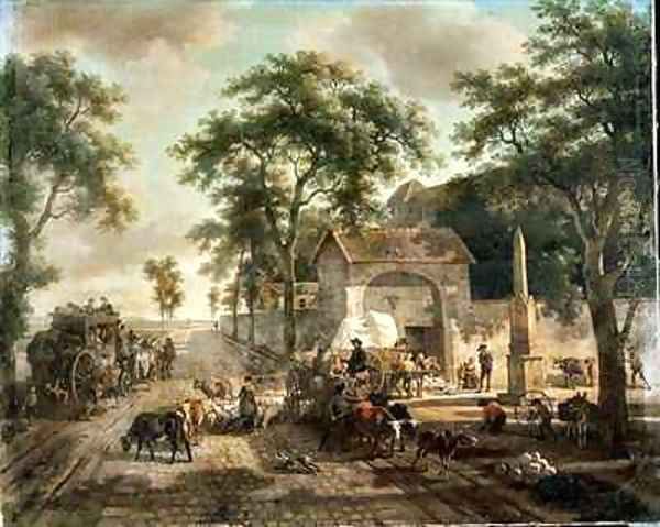 A Road Oil Painting by Jean Louis (Marnette) De Marne