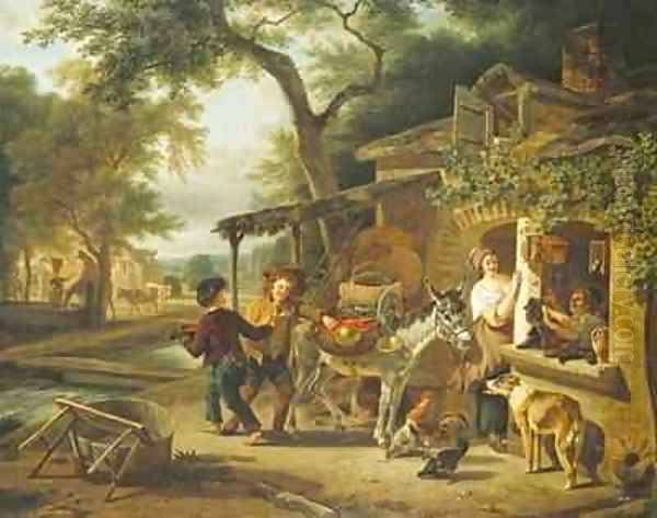 The Cherry Seller Oil Painting by Jean Louis (Marnette) De Marne