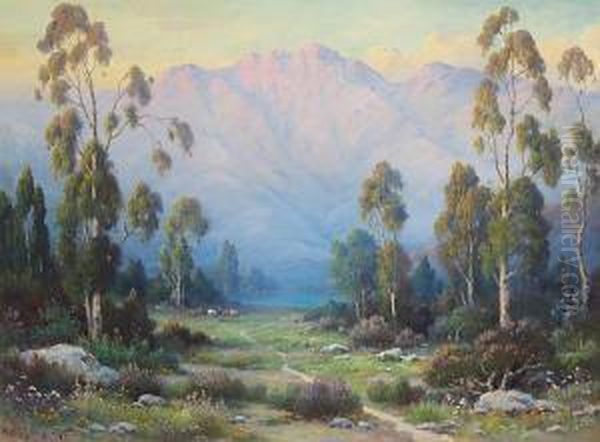 California Paradise, Southern California Oil Painting by Alexis Matthew Podchernikoff