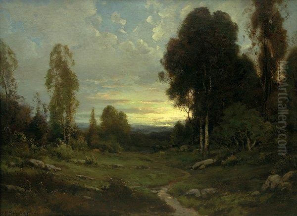 Twilight Landscape Oil Painting by Alexis Matthew Podchernikoff