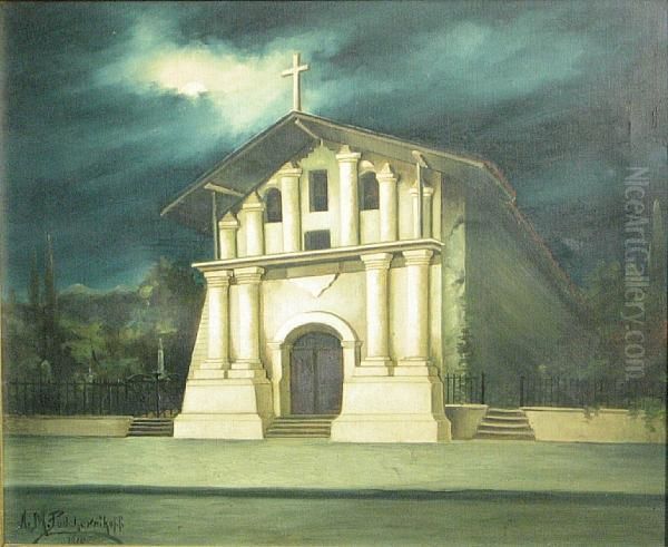 Mission Dolores Oil Painting by Alexis Matthew Podchernikoff