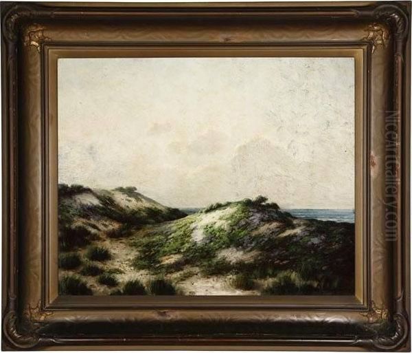 Sand Dunes With Blooming Verbena Oil Painting by Alexis Matthew Podchernikoff