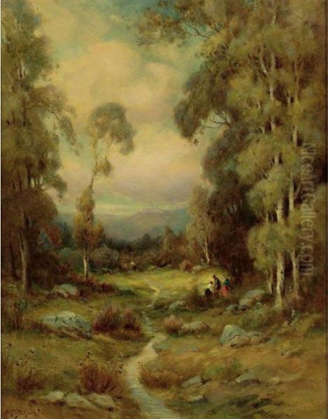 In The Forest Oil Painting by Alexis Matthew Podchernikoff