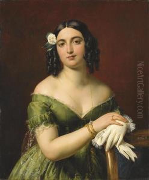 Ritratto Di Gentildonna Oil Painting by Francesco Podesti