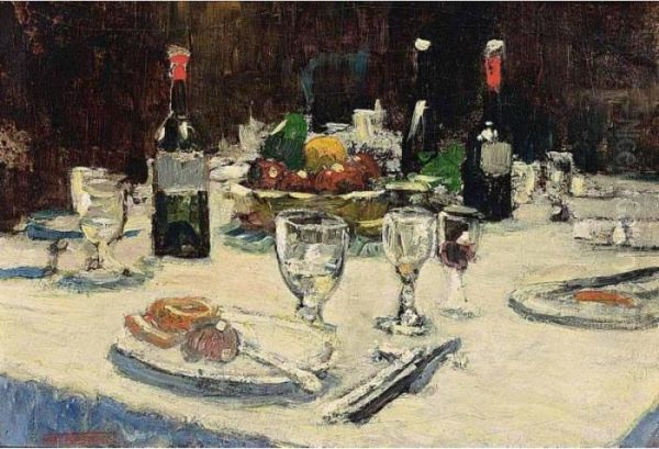 The Dinner Table Oil Painting by Geo Poggenbeek