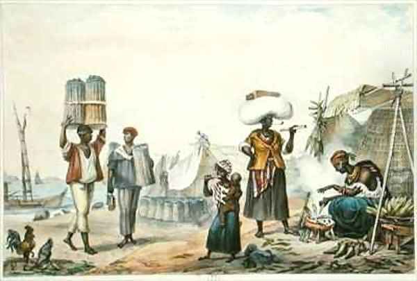 Negroes Selling Coal and Maize Oil Painting by Jean Baptiste Debret