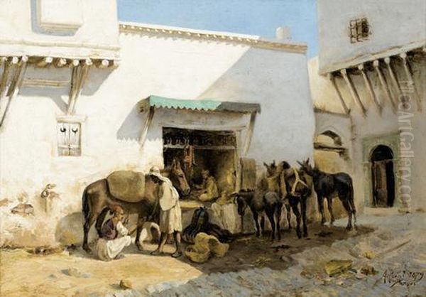 Schmied In Tanger. Oil Painting by Armand Point