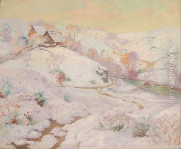 Vallee De La Creuse Enneigee Oil Painting by Armand Point