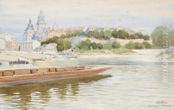 Der Wawel In Krakau Oil Painting by Franz Poledne