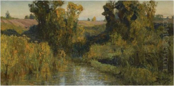 River Landscape Oil Painting by Vasily Polenov