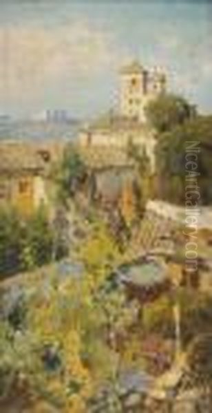 A View Of Rome Through The Window Oil Painting by Vasily Polenov