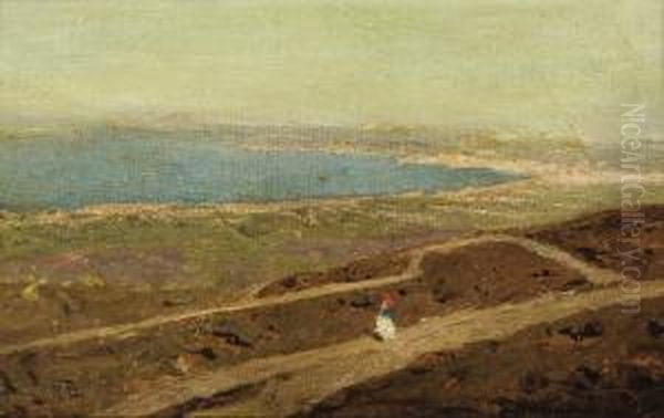 Lonely Walk Down The Coast Oil Painting by Vasily Polenov