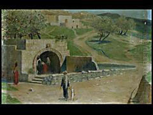 Marienquelle In Nazaret Oil Painting by Vasily Polenov