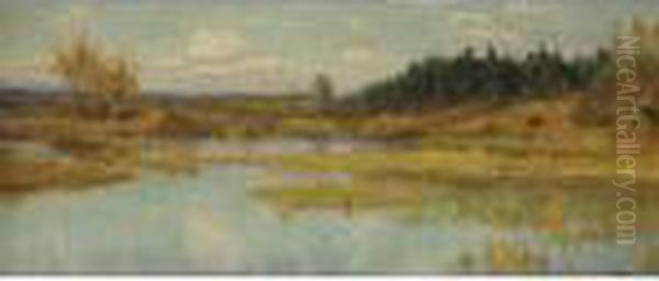 Marsh Landscape Oil Painting by Vasily Polenov