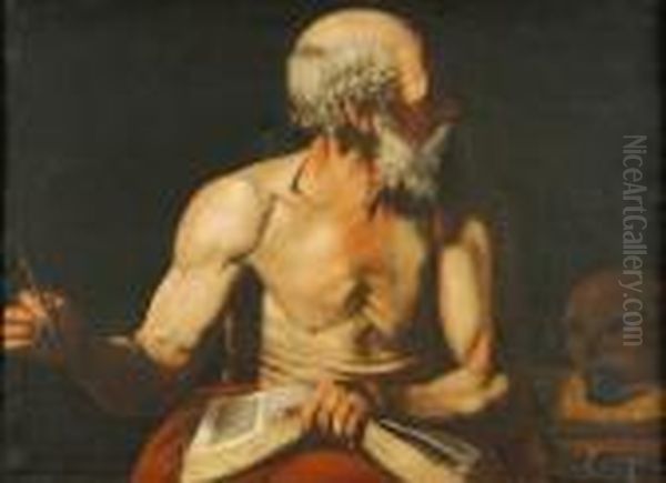 San Gerolamo Oil Painting by Polidoro Da Caravaggio (Caldara)