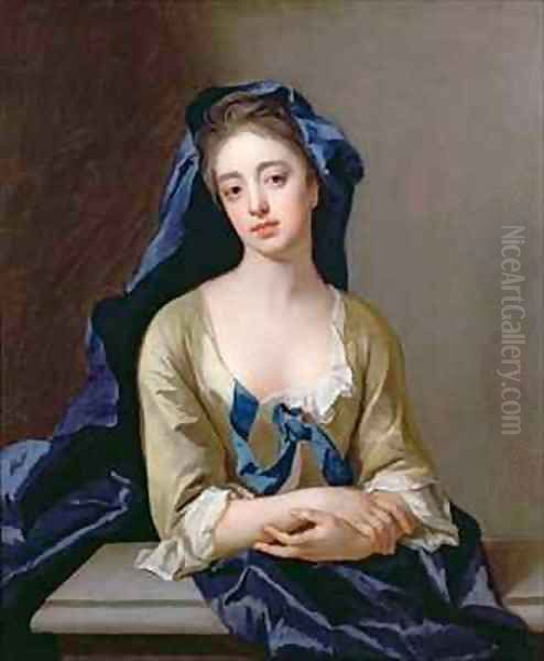 Portrait of Catherine Shorter 1st wife of Sir Robert Walpole 1676-1745 Oil Painting by Michael Dahl