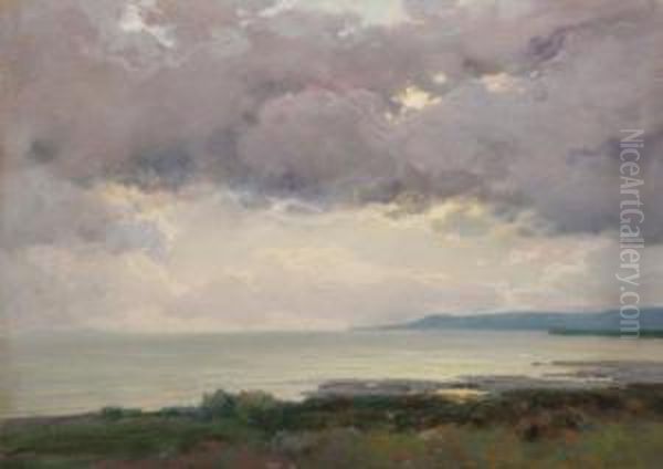 A Balaton Somogy Oil Painting by Hugo Poll