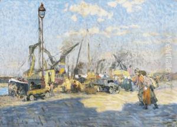 At The Port Oil Painting by Hugo Poll