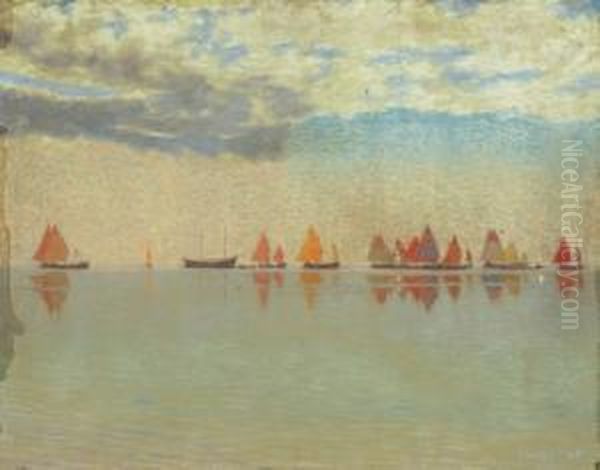 Sailboats Oil Painting by Hugo Poll