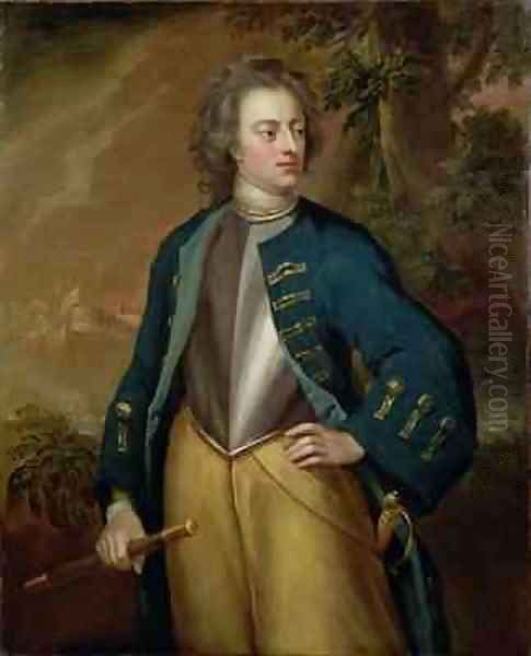 Portrait of King Carl XII of Sweden 1682-1718 Oil Painting by Michael Dahl