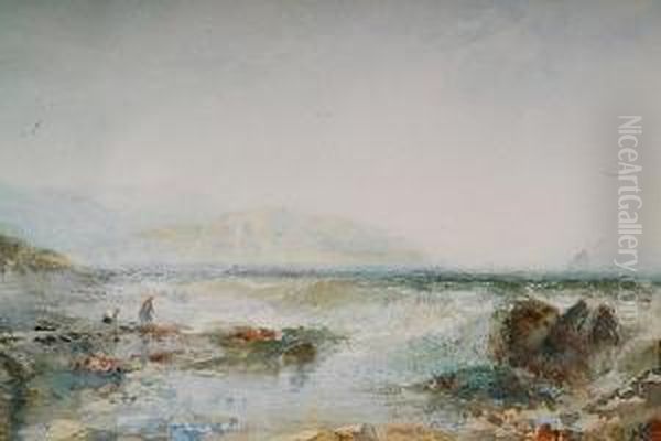 Coast At Abergele Oil Painting by Albert Pollitt