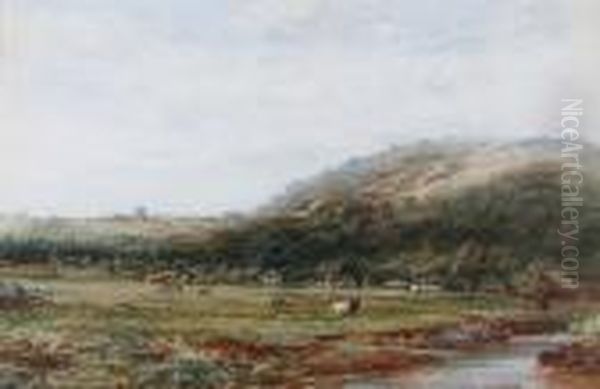 An Extensive Landscape In The Welshmarches Oil Painting by Albert Pollitt