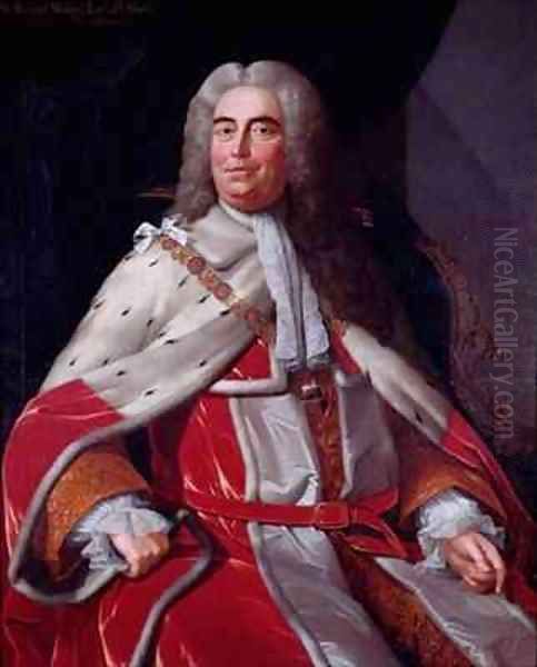 Sir Robert Walpole Earl of Orford 1676-1745 first Lord of the Treasury and Chancellor of the Exchequer Oil Painting by Michael Dahl