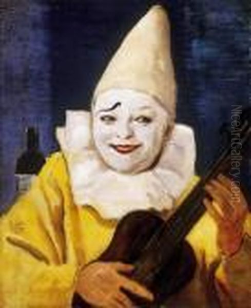 Clown Oil Painting by Tibor Polya