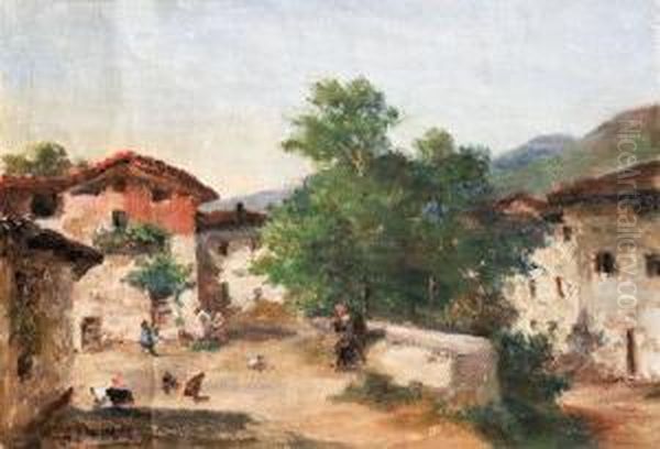 Scena Di Vita In Campagna Oil Painting by Silvio Poma