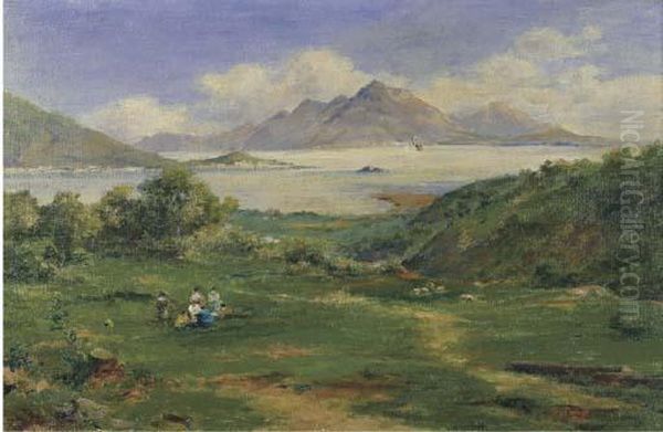 A Colazione Sul Lago Oil Painting by Silvio Poma