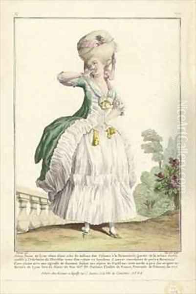 Young Lady of Lyon in a taffeta Piedmontese dress by Claude Louis Desrais