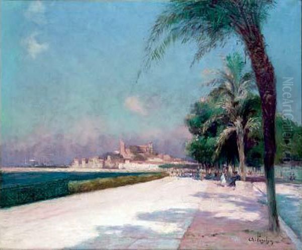 La Croisette A Cannes Oil Painting by Antoine Ponchin