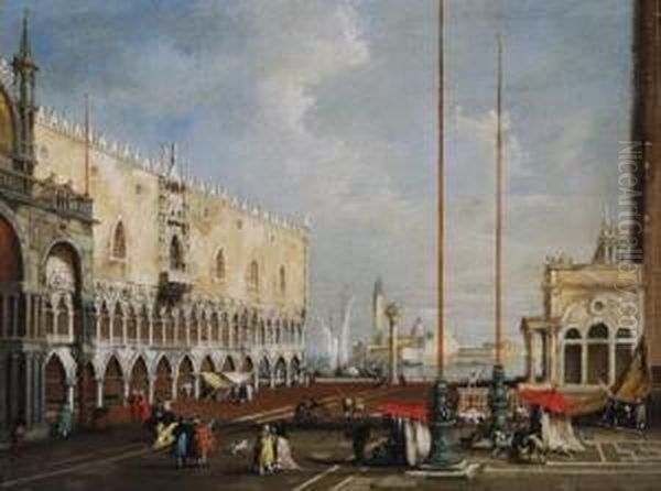 Veduta Di Venezia Oil Painting by Giuseppe Ponga