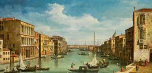 Vista Sul Canal Grande Avenezia Oil Painting by Giuseppe Ponga