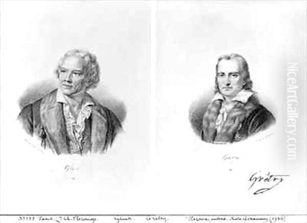 Christoph Willibald von Gluck 1714-87 and Andre Ernest Modeste Gretry 1741-1813 Oil Painting by Francois Seraphin Delpech