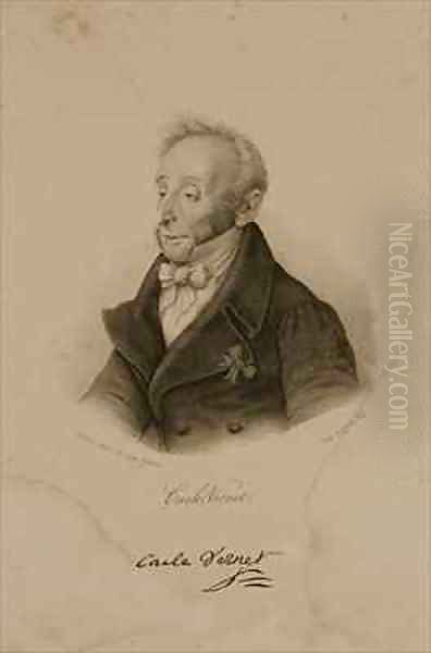 Antoine Charles Horace Vernet known as Carle Vernet 1758-1836 Oil Painting by Francois Seraphin Delpech