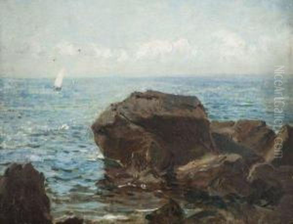 Rochers A Bandol Oil Painting by Raphael Luc Ponson