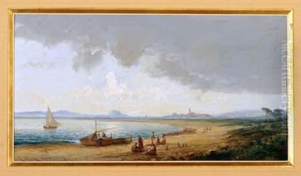 Vue De Frejus Oil Painting by Raphael Luc Ponson