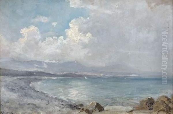 Plage D'antibes Oil Painting by Raphael Luc Ponson