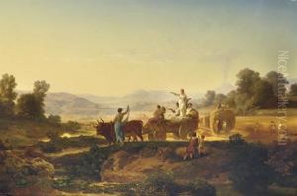 Scene Mythologique Oil Painting by Antoine Ponthus-Cinier