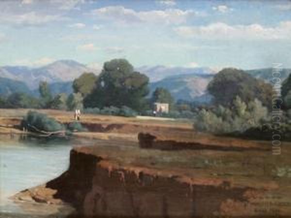 Vue D'un Paysage Montagneux Oil Painting by Antoine Ponthus-Cinier