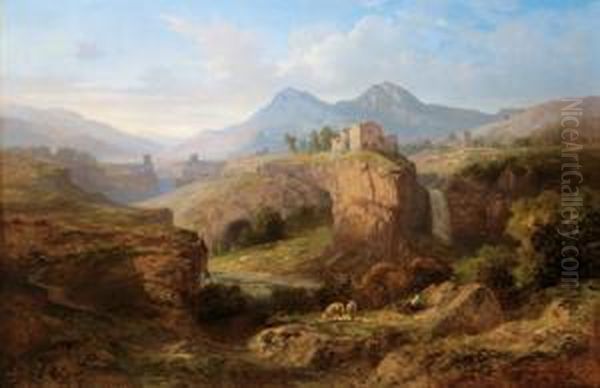 Schuler Der Ecole Des Beaux 
Arts. Lies Sich Nach Reisen Durch Italien In Lyon Nieder. Debutierte 
Hier Im Salon 1837 Mit Drei Landschaften Im Pariser Salon 1841 Mit Einer
 Ansicht Aus Den Monts Du-forez. In Der Folge Stellte Er In Denselben 
Salons L Oil Painting by Antoine Ponthus-Cinier