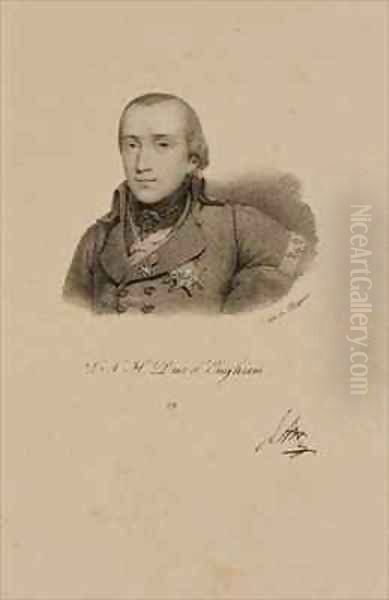 Louis Antoine Henri de Bourbon 1772-1804 Duke of Enghien Wearing the Conde Uniform Oil Painting by Francois Seraphin Delpech