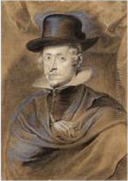 Philip Iv, Half Length, In A Hat Oil Painting by Paulus Pontius